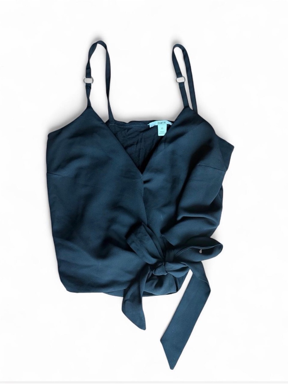 Bar III Deep Navy Wrap Tie Cami Crop Top